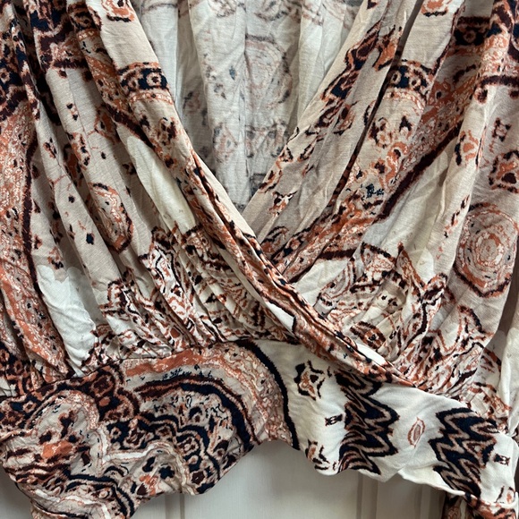 Free People Bell Sleeve Wrap Top, Size M - Picture 3 of 11